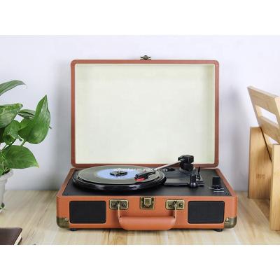 China Vinyl Playing Suitcase 3 Speed ​​Turntable Vinyl Record Player Hydraulic Lift Semi-automatic Tonearm for sale