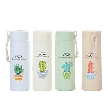 China Eco-friendly Portable Camping Luxury Desktop Gradient Colors 400ml Glass Water Bottle For Adults Gifts for sale