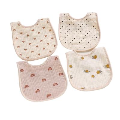 China Six Layer Cotton Gauze Baby Bib Children Saliva U-shaped Towel Baby Bib Cotton Gauze Anti Spit Towel Baby Back Buckle Bib for sale