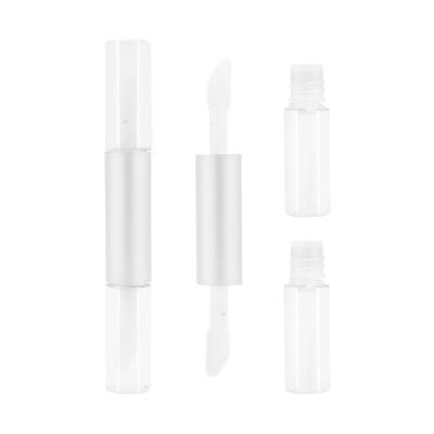 China FREE SAMPLE cosmetic MAKE YOUR OWN double head transparent cosmetic tube lipstick tube packaging lip gloss clear for sale