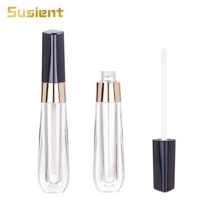 China Private label 10ml OEM low MOQ lip gloss tube lipstick cosmetic containers lip gloss cosmetic transparent clear empty tube with wand for sale