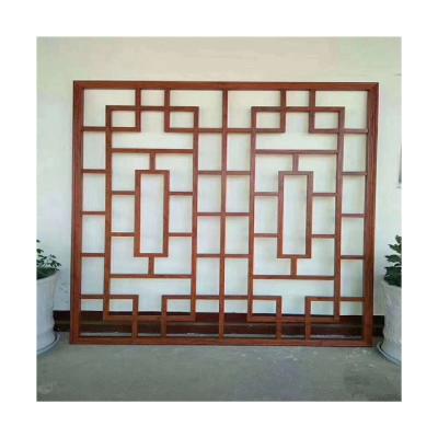 China Customized High Quality Traditional Pattern Color Aluminum Alloy Lattice Wood Like Window for sale