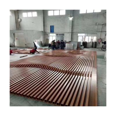 China Ceiling Manufacturers Direct Supply Custom Wood Grain Square Runway Corrugated Welding Aluminum Profiles for sale