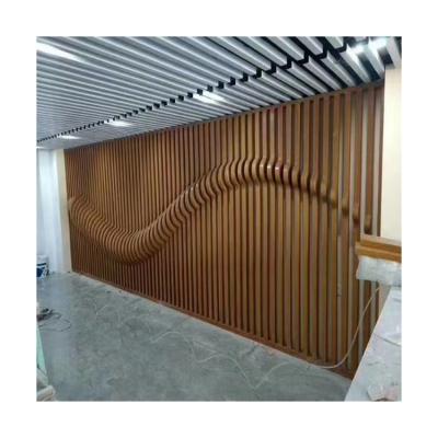 China Grill Wood Partition Art Aluminum Ceiling Maker Decorative Aluminum Square Grain Passage Price for sale