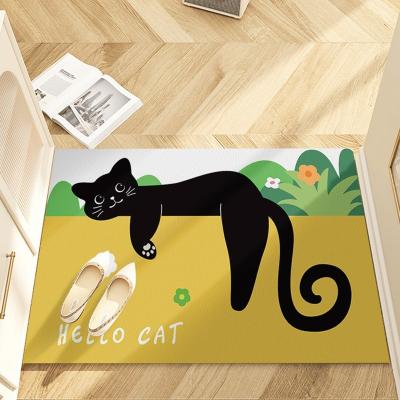 China Washable Love Cartoon Pattern Erasable And Washless Door Mat Animal Print Living Room Non Slip Entrance Door Mats For Home for sale