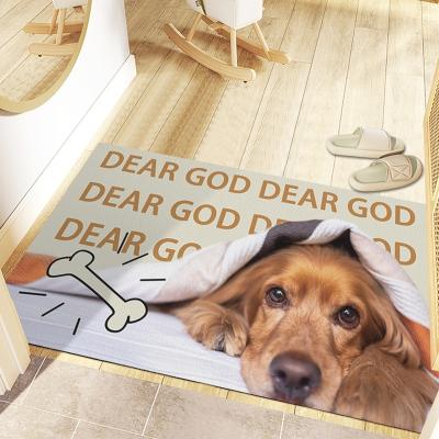 China Washable 2022 Latest Hot Easy-to-clean Custom Multifunctional Doormat Funny Animal Print Indoor Door Mat for sale