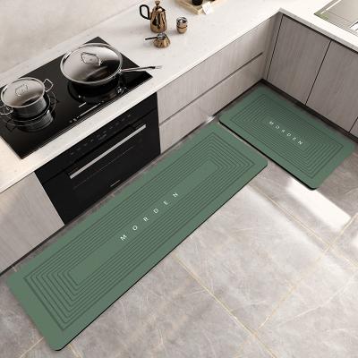 China Washable Household Anti-skid Kitchen Mat Comfortable Kitchen Rugs And Mats Washable 2 Piece Set Carpet Waterproof Kitchen Floor Mats for sale