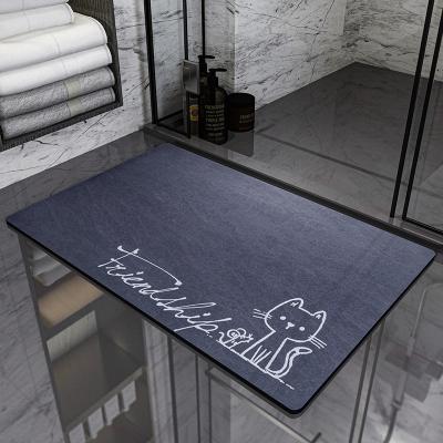 China Sustainable 2022 new kitchen absorbent mat non-slip silicone bath mat design size can be customized non-slip bathroom matmat for sale