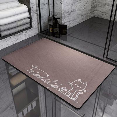 China Washable Custom Mould Resistant Anti Non Slip Quick Drying Super Water Absorbent Floor Shower Mats Bath Bathroom Mat for sale