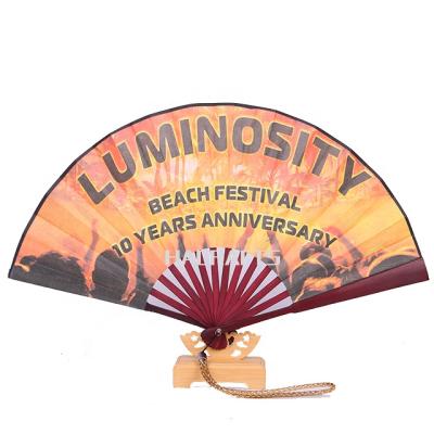 China China Beach Festival Souvenir Designer Durable Hand Printing Both Side Fans for sale