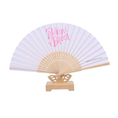 China Custom China 21cm Bamboo Print With Logo Folding Handheld Fan for sale