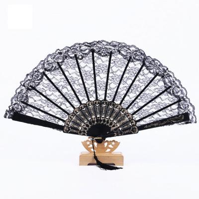 China China wholesale lace plastic foldable dance hand fan for dancing for sale