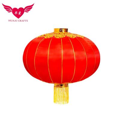 China Festival Decoration Outdoor Hanging Waterproof Red Silk Lanterns For Chinese New Year Festival for sale