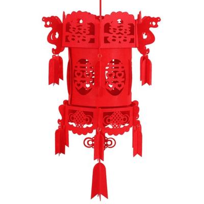 China Festival Decoration Chinese Silk Lanterns Wholesale Red Felt Chinese Lantern For Party Decorations for sale