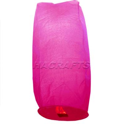 China Festivals good quality 100% biodegradable sky lantern paper cylinder shape flying rose red color for sale for sale