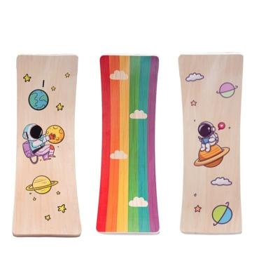 China Non-toxic Unpainted Children's Wooden Balance Board Changeable Baby Balance Board Children's Balance Board Eco-Friendly for sale