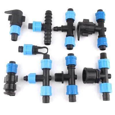 China Plastic Drip Plastic Tape Fitting Connection For Laid Flat Hose For Irrigation for sale