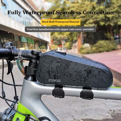 China Adjustable TPU Strap Bicycle Phone Case Nylon Top Front Tube Bike Frame Bag Waterproof for sale