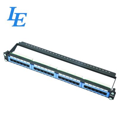 China Telecom LE 1U 24port Cat6 Network Patch Panel With Cable Management Krone IDC for sale