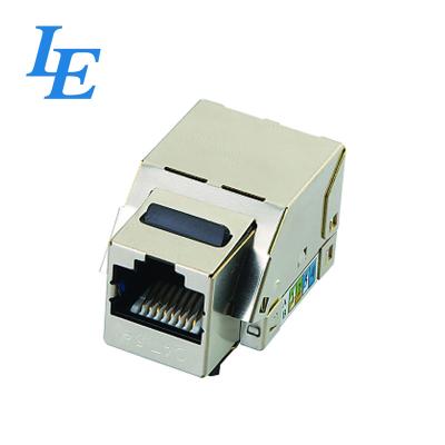 China Ftp Trapezoidal Jack 8pin Toolless Cat6 90 LE CAT6 Keystone Jack Silver TRAPEZOIDAL Ethernet Network Jack For Ethernet Network for sale