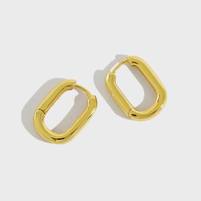 China FASHIONABLE Wholesale Small 925 Sterling Silver Gold Square Circles Minimalist Earrings Huggies Earrings Jewelry 18K For Women for sale