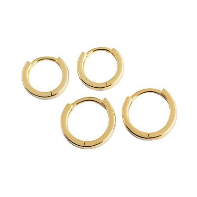 China TRENDY Luxury Fashion Jewelry High Quality 18K Gold Plated 925 Sterling Silver Earring Huggie Small Circle Earrings For Women for sale