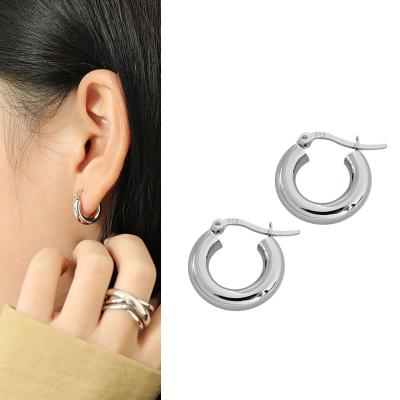 China TRENDY Fashion Minimalist Gold Filled 925 Sterling Silver Huggies Earrings Big Small Round Circle Earrings For Women Jewelry for sale