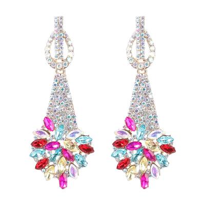 China CLASSIC Geometric Shape Color Drop Fashion Rhinestone Dangle Earrings For Women for sale