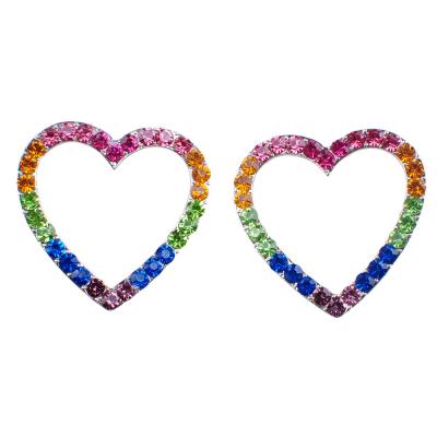 China 2021 CLASSIC Fashion Jewelry Trendy Personalized Love Heart Rhinestone Stud Earrings for sale