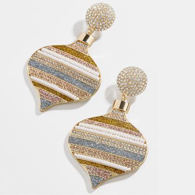 China TREND Fashion Earrings Trend 2021 Korean Full Heart Earrings Peach Faux Stone Luxury Earrings For Women Jewelry for sale