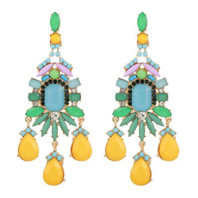 China Wind Retro Bohemian Fashion Tassel Resin Femininity Drop Earrings CLASSIC Ethnic Geometry Earrings for sale