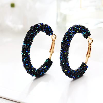 China 2021 New Jewelry Fashion Statement Large CLASSIC Circle Earrings Crystal Earrings For Women for sale