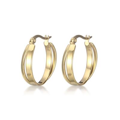 China 2021 TRENDY Fashion Huggie Earrings 18K Gold Plated Stainless Steel Twisted Hoop Earring Jewelry For Women for sale