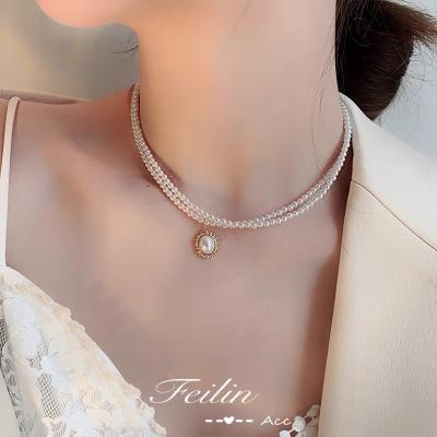 China Retro Baroque Chain Necklace Fashion Pearl Palace Style Choker Necklace With Clavicle CLASSIC Imperial for sale