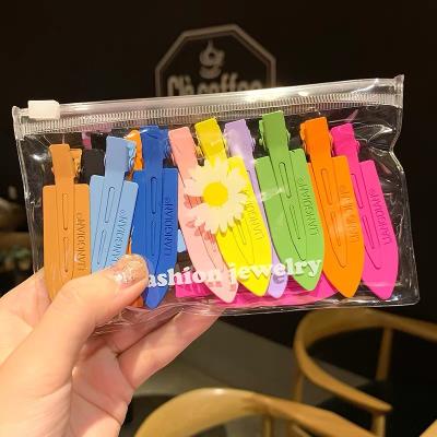 China Wholesale Soft Candy Plain Solid Colors Duck Mouth Traceless Side Hair Bobby Pin Baby Hair Clips Multiple Accessories for sale