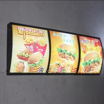 China Indoor restaurant hanging advertising aluminum box light menu led billboard fast food menu light box for sale