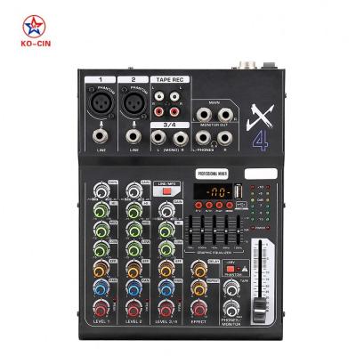 China KO-CIN X4 Mixer Console BT USB Function DJ Speaker Digital Audio Power Amplifier Disco\Bar\Club\Professional Home Microphone KO-CIN X4 for sale