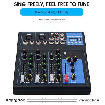 China KO-CIN APP Audio Interface Mixer Sound Equipment Speaker 4 Channel USB Live Stage Studio Audio Mixer Mixing DJ Console Stereo for sale