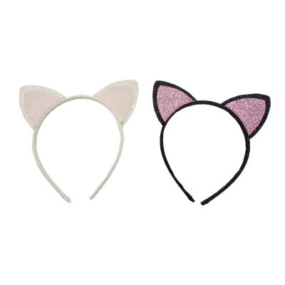 China Sparkling Powder Cat Ears Hair Accessories Headband Fashion Girl Hair Soft Glitter Headband for sale