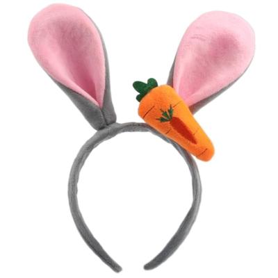 China Long Party Decoration Easter Rabbit Ear Rabbit Plush Headband Radish Headband Party Show For Girl for sale