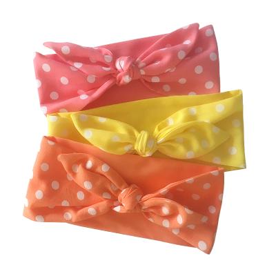 China Elastic Polka Dots Kids Headband Rabbit Ears Bunny Ears Hairband Sweet Cute Girl Hair Accessories for sale