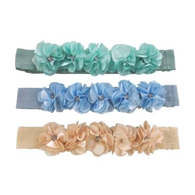 China Fashion Hair Accessories Wholesale Rhinestones Fit Elastic Headband Floral Headbands For Kids for sale