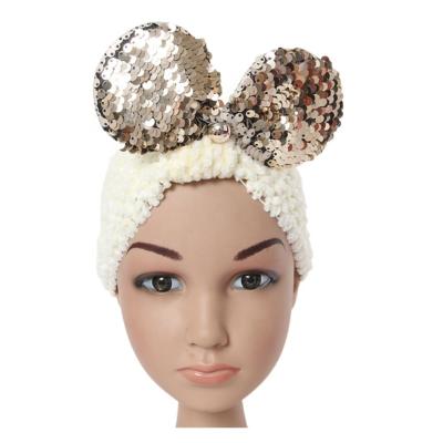 China Wholesale Cute Sequin Flip Bows Headbands Fashion Cartoon Headbands Mouse Ears For Kids for sale