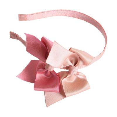 China Double Fashion Solid Color Korean Big Bows Headband Kids Soft Cute Headband Headwear For Girl for sale