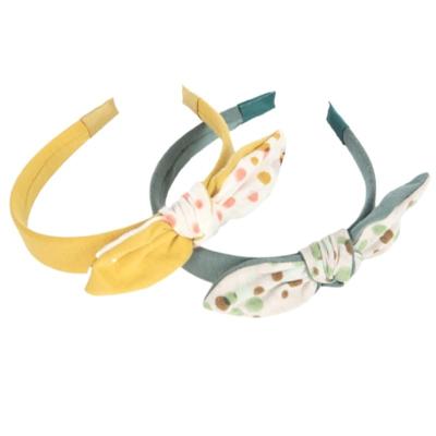 China Fashion Custom Hair Accessories Bow Knot Headband Solid Color Wide Brimmed Head Bands For Kids for sale