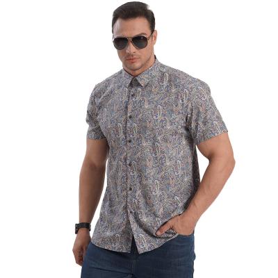 China 2023 Summer New Breathable Fashion Mixed Plus Size Customized Mens Shirts Printed Short Sleeve Shirts Loose Men Flower Casual Shirts for sale