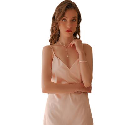 China QUICK DRY custom high quality satin nightgowns summer night wear women female lady sleepwear sexy ice silk robe pajamas for sale