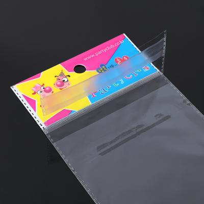 China 100pcs Disposable Custom Logo Print Small Plastic Packaging Envelope Opp Header Bag for sale