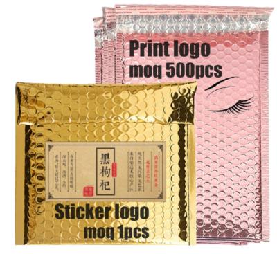 China Custom Rose Gold Packaging Shipping Printed Bubble Wrapping Envelope Biodegradable Mail / Mail / Mailer Express / Mailer Bags With Logo for sale