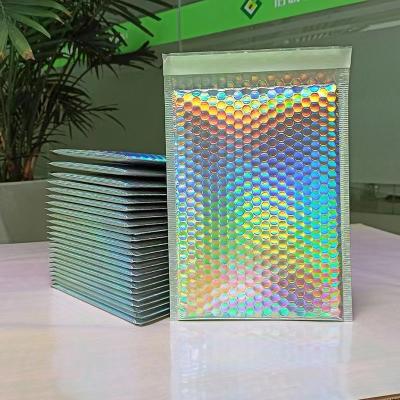 China Courier/Mail/Express Customized Holographic Printed Packaging Bag/Poly Foil Tote Bag Shipping Poly Bag Bubble Mailer Bag For Clothing for sale